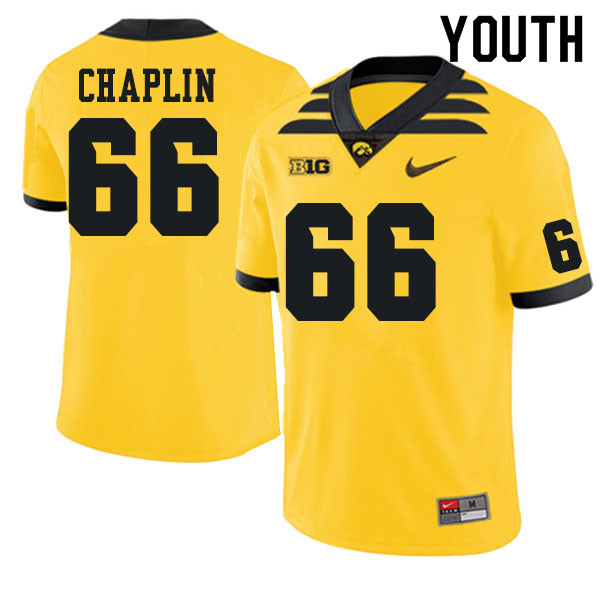 Youth #66 Jeremy Chaplin Iowa Hawkeyes College Football Jerseys Sale-Gold